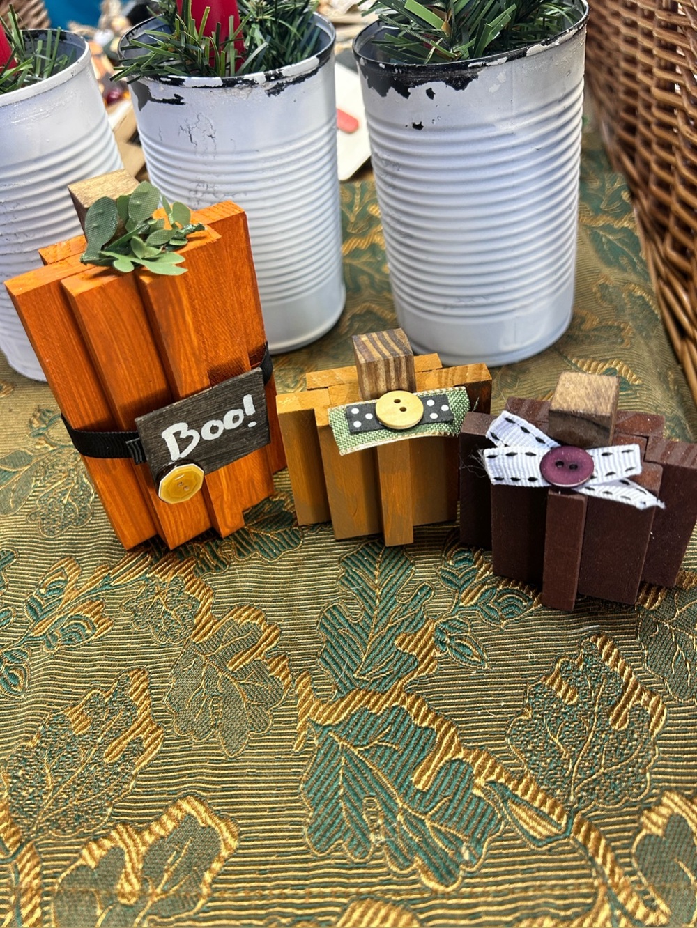 Rustic Mini Pumpkin Trio - Orange, Yellow, Brown Decorative Set